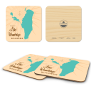 Lake Winnebago WI birchwood 4x4 inch decorative coaster set by Lakebound - Trays4Us