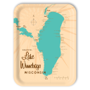 Lake Winnebago WI birchwood decorative serving tray large 16.5x12.5 inch by Lakebound - Trays4Us