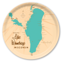 Lake Winnebago WI birchwood decorative serving tray round 15.7 inch by Lakebound - Trays4Us