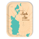Lincoln Lake MI birchwood decorative serving tray medium 11x8 inch by Lakebound - Trays4Us