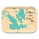 Lochloosa and Orange Lakes FL birchwood decorative serving tray medium 11x8 inch by Lakebound - Trays4Us