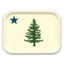Maine Flag birchwood decorative serving tray medium 11x8 inch by Alan Claude - Trays4Us