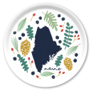 Maine Fresh birchwood decorative serving tray round 15.7 inch by Jennifer Smelker - Trays4Us