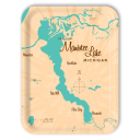 Manistee Lake MI birchwood decorative serving tray large 16.5x12.5 inch by Lakebound - Trays4Us