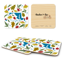 Maryland Fresh birchwood 4x4 inch decorative coaster set by Jennifer Smelker - Trays4Us