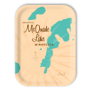 McQuade Lake MN birchwood decorative serving tray medium 11x8 inch by Lakebound - Trays4Us