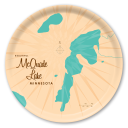 McQuade Lake MN birchwood decorative serving tray round 15.7 inch by Lakebound - Trays4Us