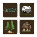 Midwest Camp Life birchwood 4x4 inch decorative coaster set by Little Rocks Design - Trays4Us