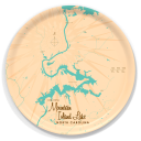 Mountain Island Lake NC birchwood decorative serving tray round 15.7 inch by Lakebound - Trays4Us