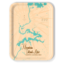 Mountain Island Lake NC birchwood decorative serving tray large 16.5x12.5 inch by Lakebound - Trays4Us
