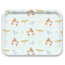 Mushroom birchwood decorative serving tray large 16.5x12.5 inch by Sara Fitz - Trays4Us