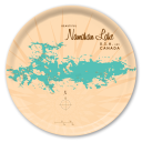 Namakan Lake MN birchwood decorative serving tray round 15.7 inch by Lakebound - Trays4Us
