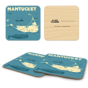 Nantucket birchwood 4x4 inch decorative coaster set by Alan Claude - Trays4Us