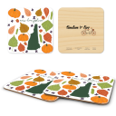 New Hamspire Fresh birchwood 4x4 inch decorative coaster set by Jennifer Smelker - Trays4Us