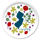 New Jersey Fresh birchwood decorative serving tray round 15.7 inch by Jennifer Smelker - Trays4Us