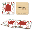 New Mexico Fresh birchwood 4x4 inch decorative coaster set by Jennifer Smelker - Trays4Us