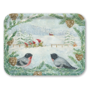 Gnomes Skiing birchwood decorative serving tray large 16.5x12.5 inch by Anette Grostad - Trays4Us