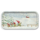 Gnomes Skiing birchwood decorative serving tray Small 11x5 inch by Anette Grostad - Trays4Us