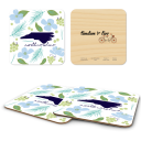 North Carolina Fresh birchwood 4x4 inch decorative coaster set by Jennifer Smelker - Trays4Us