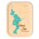 Nottawa Lake MI birchwood decorative serving tray medium 11x8 inch by Lakebound - Trays4Us