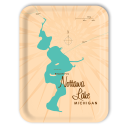 Nottawa Lake MI birchwood decorative serving tray large 16.5x12.5 inch by Lakebound - Trays4Us