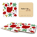 Ohio Fresh birchwood 4x4 inch decorative coaster set by Jennifer Smelker - Trays4Us