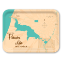 Pentwater Lake MI birchwood decorative serving tray large 16.5x12.5 inch by Lakebound - Trays4Us