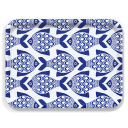 Porcelain Fish birchwood decorative serving tray large 16.5x12.5 inch by Kate Nelligan - Trays4Us