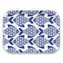 Porcelain Fish birchwood decorative serving tray medium 11x8 inch by Kate Nelligan - Trays4Us