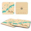 Prior Lake MN birchwood 4x4 inch decorative coaster set by Lakebound - Trays4Us