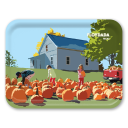 Pumpkin Kids Name-drop birchwood decorative serving tray large 16.5x12.5 inch by Alan Claude - Trays4Us