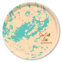 Sea Gull Lake MN birchwood decorative serving tray round 15.7 inch by Lakebound - Trays4Us