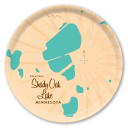 Shady Oak Lake MN birchwood decorative serving tray round 15.7 inch by Lakebound - Trays4Us