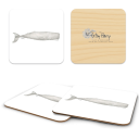 Single Whale birchwood 4x4 inch decorative coaster set by Betsy Barry - Trays4Us