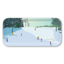 Snowbowl Name-drop birchwood decorative serving tray Small 11x5 inch by Alan Claude - Trays4Us