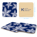 Starfish birchwood 4x4 inch decorative coaster set by Kate Nelligan - Trays4Us