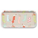 Stockings birchwood decorative serving tray Small 11x5 inch by Sara Fitz - Trays4Us