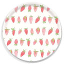 Strawberries birchwood decorative serving tray round 15.7 inch by Sara Fitz - Trays4Us