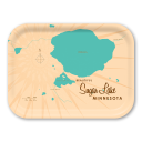 Sugar Lake MN birchwood decorative serving tray medium 11x8 inch by Lakebound - Trays4Us