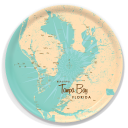 Tampa Bay FL birchwood decorative serving tray round 15.7 inch by Lakebound - Trays4Us