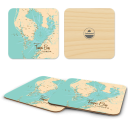 Tampa Bay FL birchwood 4x4 inch decorative coaster set by Lakebound - Trays4Us