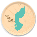 Trout Lake NY birchwood decorative serving tray round 15.7 inch by Lakebound - Trays4Us