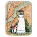 Umpqua River Sea ChartLight birchwood decorative serving tray large 16.5x12.5 inch by Donna Elias - Trays4Us
