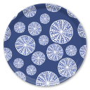 Urchins - Blue birchwood decorative serving tray round 15.7 inch by Kate Nelligan - Trays4Us