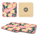 Virginia Dogwoods birchwood 4x4 inch decorative coaster set by Ale Rodriguez-Gitler - Trays4Us