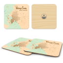 Watauga County NC birchwood 4x4 inch decorative coaster set by Lakebound - Trays4Us
