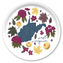 West Virginia Fresh birchwood decorative serving tray round 15.7 inch by Jennifer Smelker - Trays4Us