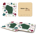 Wisconsin Fresh birchwood 4x4 inch decorative coaster set by Jennifer Smelker - Trays4Us