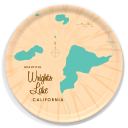 Wrights Lake CA birchwood decorative serving tray round 15.7 inch by Lakebound - Trays4Us