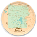 Yellowstone National Park WY MT ID birchwood decorative serving tray round 15.7 inch by Lakebound - Trays4Us